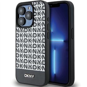 DKNY case for iPhone 15 Pro Max 6,7&quot DKHMP15XPSOSPK black HC Magsafe pu repeat pattern w bottom stripe