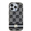 DKNY iPhone 15 6.1" DKHMP15SHCPTSK -suojakuori, musta, HC Magsafe -materiaalista valmistettu tpu-suojakuori, ruutukuvio ja paine