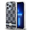 DKNY maciņš iPhone 15 Pro 6,1" DKHMP15LHCPTSK melns HC Magsafe PC TPU rūtainais raksts ar apdrukātām svītrām