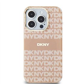 Чехол DKNY для iPhone 15 Plus 6,7 дюйма DKHMP15MHRHSEP розовый HC Magsafe из поликарбоната и термополиуретана с повторяющимся те