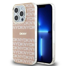 Чехол DKNY для iPhone 15 Pro Max 6,7 дюйма DKHMP15XHRHSEP, синий, HC, Magsafe, ПК, ТПУ, с повторяющимся узором и полосками