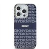 DKNY iPhone 15 6,1" DKHMP15SHRHSEB -suojakuori, sininen, HC Magsafe PC TPU -kuvio, toistuva kuvio ja raita.