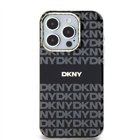 Чехол DKNY для iPhone 15 Plus 6,7 дюйма DKHMP15MHRHSEK, черный HC Magsafe из поликарбоната и термопластичного полиуретана с повт