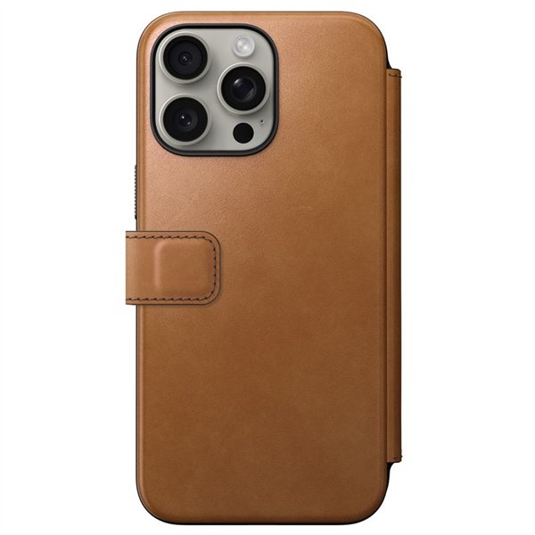 Nomad Modern Leather Folio case for iPhone 15 Pro Max 6,7&quot english tan