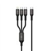 Forever 3in1 cable USB-C - Lightning + 2x USB-C 1,2 m 60W black