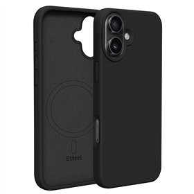 Чехол Etteri Silicone Mag для iPhone 16 6,1&quot, черный