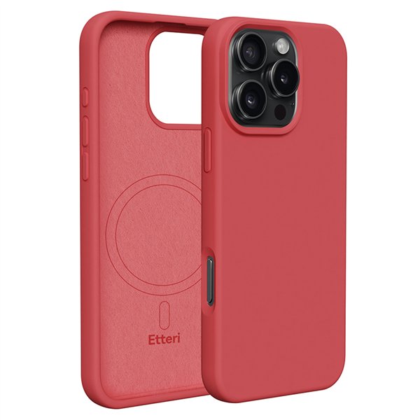 Etteri Silicone Mag case for iPhone 16 Pro Max 6,9&quot raspberry