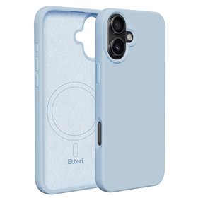 Чехол Etteri Silicone Mag для iPhone 16 6,1&quot светло-голубой
