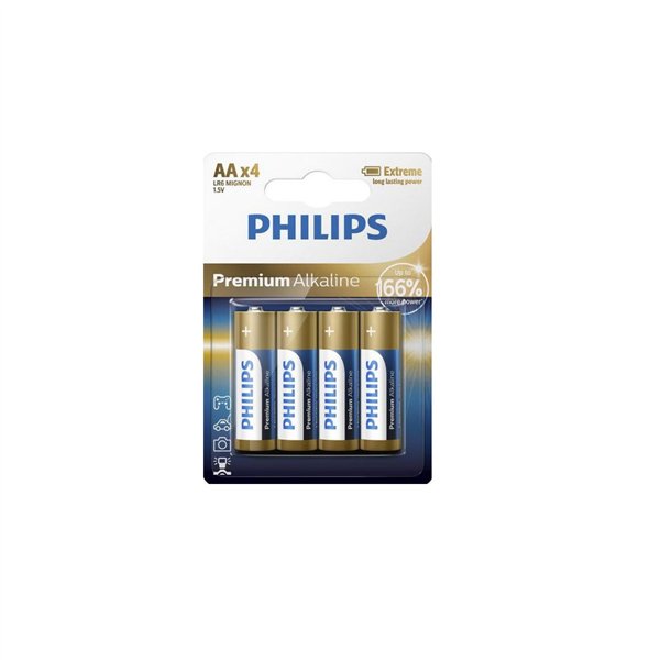Baterijas PHILIPS AA LR6 4 gab. Premium Alkaline