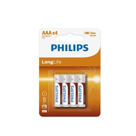 Батарейки PHILIPS AAA LR03 LONGLIFE 4 шт. в блистере