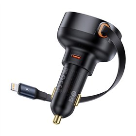Baseus Enjoyment Pro Car Charger PD car charger 1x USB-C port 55W with cable black