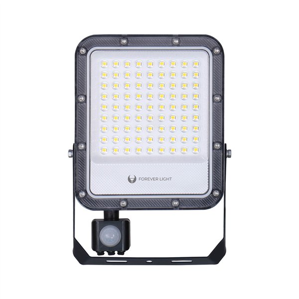 LED prožektors PROXIM+ 50W 6500K 7500lm PIR 230V IP65 Forever Light 150lm/W 5 gadu garantija