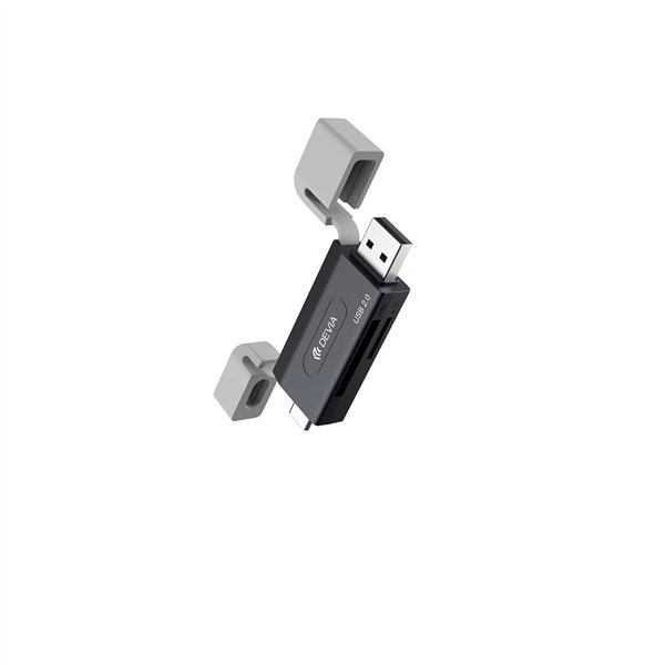 Devia karšu lasītājs 2in1 EL239 USB/USB-C 2.0 melns