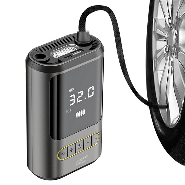 Elektrinio dviračio/automobilio pompos kompresorius LCD 2x2000mAh USB-C LTC