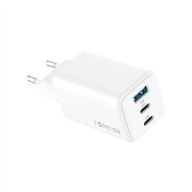 Forever TC-08-65ACC GaN PD QC įkroviklis 2x USB-C 1x USB 65W baltas