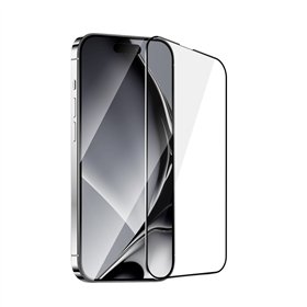 Karkaistusta lasista valmistettu metallikehys iPhone 16 Plus 6,7 tuuman mustalle kehykselle