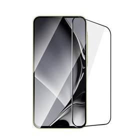 Karkaistusta lasista valmistettu metallikehys Samsung Galaxy A35 5G:lle, musta kehys