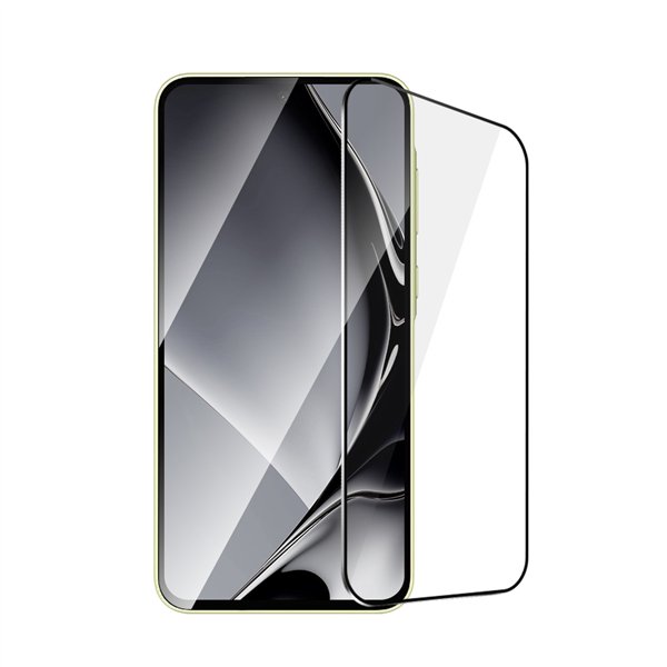 Karkaistusta lasista valmistettu metallikehys Samsung Galaxy A35 5G:lle, musta kehys