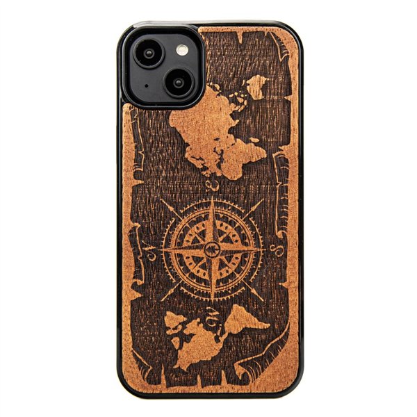 „Bewood“ dėklas, skirtas „iPhone 15 Plus 6,7“ ir „Compass Rose Merbau“ telefonams