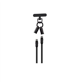 Devia cable lanyard 2in1 PD USB-C - USB-C 0,3 m 60W black