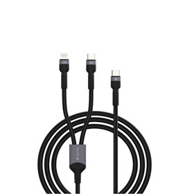 Devia 2in1 cable Extreme EC648 USB-C + USB-C - Lightning 1,2 m 3A black