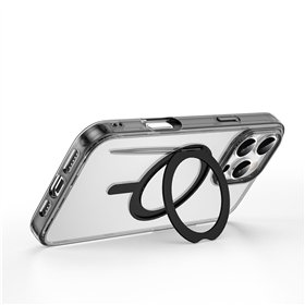 WIWU iShield Ultra dėklas, skirtas iPhone 16 6,1 colio, skaidrus, juodas MCC-201