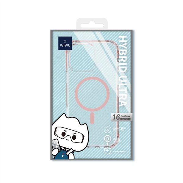 WIWU Hybrid Ultra dėklas, skirtas iPhone 16 6,1 colio, rožinis HCC-203