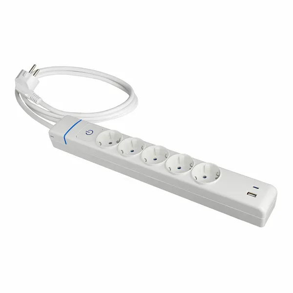 Strāvas virtene - 5 ligzdas ar Slēdzi Solera 51ilac USB 250 V 16 A (1,5 m)