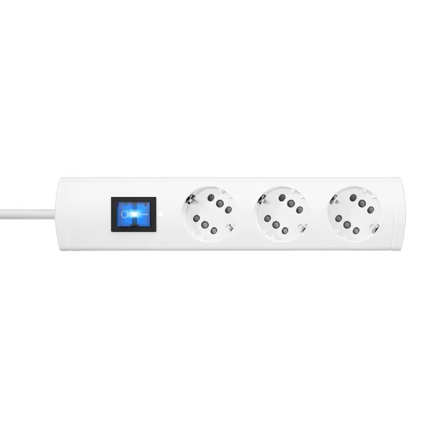 Schuko 3-kontaktligzdu korpuss ar strāvas slēdzi Kopp Duoversal Plus 3600 W (1,4 m)