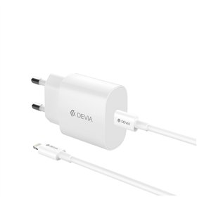 Devia sienas lādētājs Rocket PD 20W 1x USB-C balts + kabelis USB-C - Lightning
