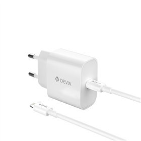 Devia sienas lādētājs Smart PD GaN 30W 1x USB-C balts + kabelis USB-C - Lightning