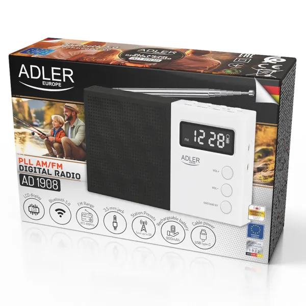 Radio Adler pll fm ad 1908 Black White