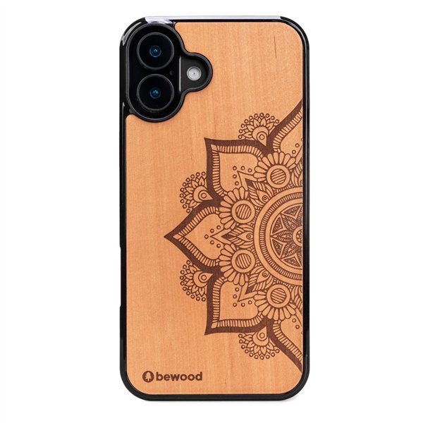 Bewood maciņš iPhone 16 Plus 6,7" telefonam ar mandalu rakstu un ābeles koku