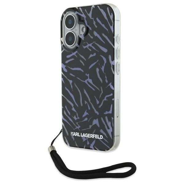 Karl Lagerfeld case for iPhone 16 Plus 6,7&quot KLHCP16MHZBPKCCU Purple Hard Zebra With Cord