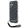 Karl Lagerfeld iPhone 16 6,1" KLHCP16SHZBPKCCU violets cietais zebras krāsas maciņš ar auklu