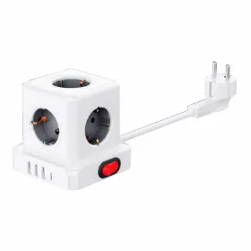 Strāvas virtene - 5 ligzdas ar Slēdzi Fbright Balts 3680 W (1,5 m)