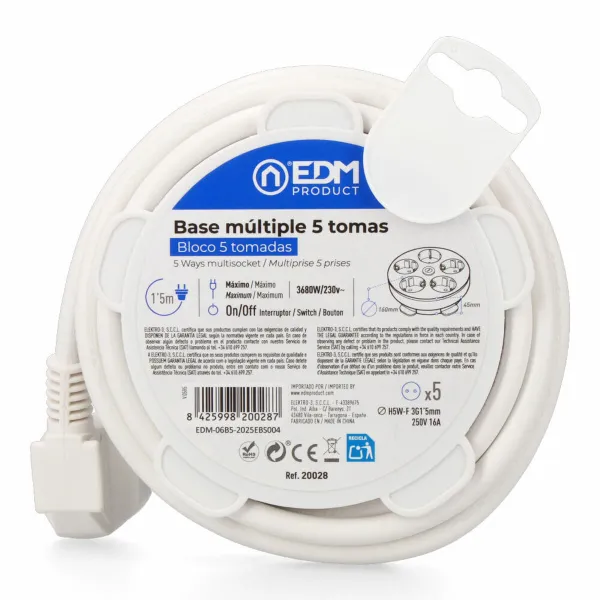 Elektriskā shēma EDM 20028 Balts 3680 W (1,5 m)
