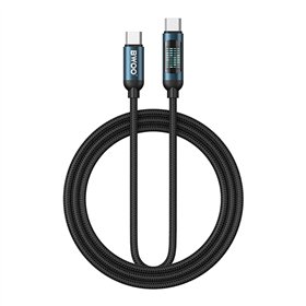 BWOO Braided Cable USB-C - USB-C 1m 60W with animated lighting black