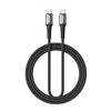 BWOO pītais kabelis USB-C - USB-C 2m 60W melns