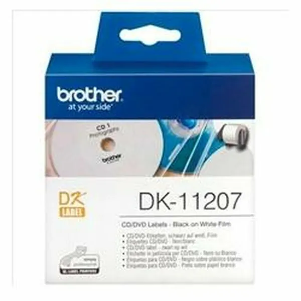 Этикетки для принтера Brother DK-11207 CD/DVD ø 58 mm Черный/Белый