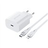 Proove Rapid PD -seinälaturi USB-C 20W USB-C-kaapelilla - Lightning 27W valkoinen