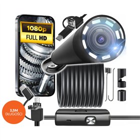 Эндоскопическая камера с объективом 3,5 м, разъемами USB-C/Micro-USB LTC 8/7/5,5 мм