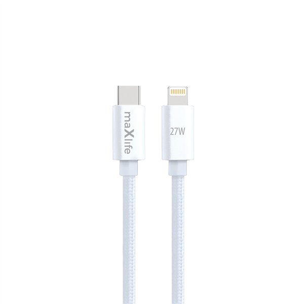 Кабель Maxlife MXUC-12 USB-C - Lightning 2,0 м 27 Вт белый