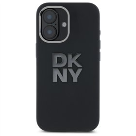 Чехол DKNY HC Silicone Stack Metal Logo для iPhone 16 6,1" черный