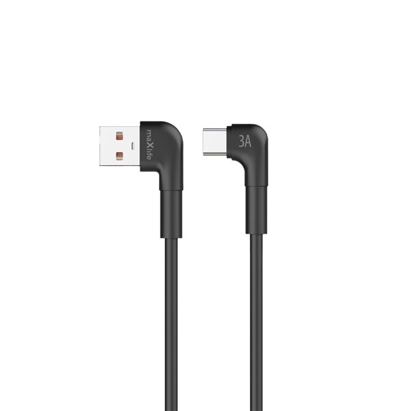 Угловой кабель Maxlife MXUC-09 USB - USB-C 2,0 м 3A черный