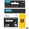 Laminated Tape for Labelling Machines Rhino Dymo ID1-6 White Black 6 x 5,5 mm (5 Units)