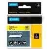 Laminated Tape for Labelling Machines Rhino Dymo ID1-12 Yellow Black 12 x 3,5 mm Self-adhesives (5 Units)