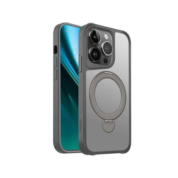 Чехол Etteri Matt Mag Ring для iPhone 14 Pro 6,1″ серый