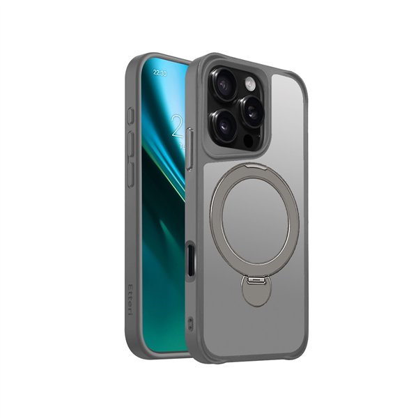 Чехол Etteri Matt Mag Ring для iPhone 16 Pro 6,3″ серый