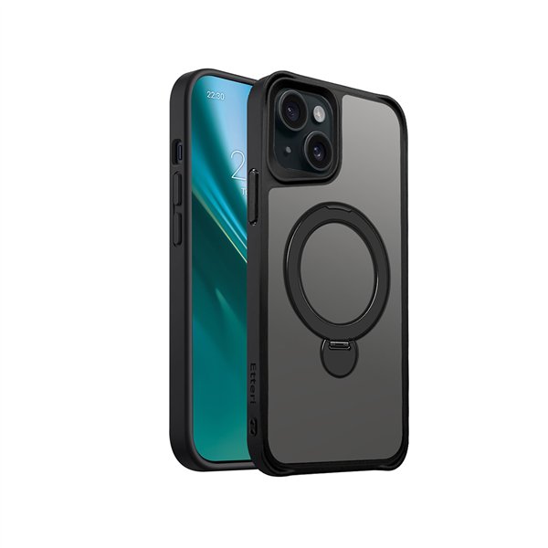 Чехол Etteri Matt Mag Ring для iPhone 15 6,1", черный